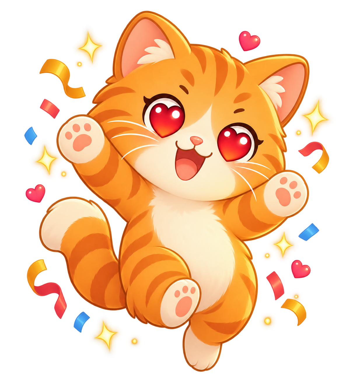 Cat celebrating