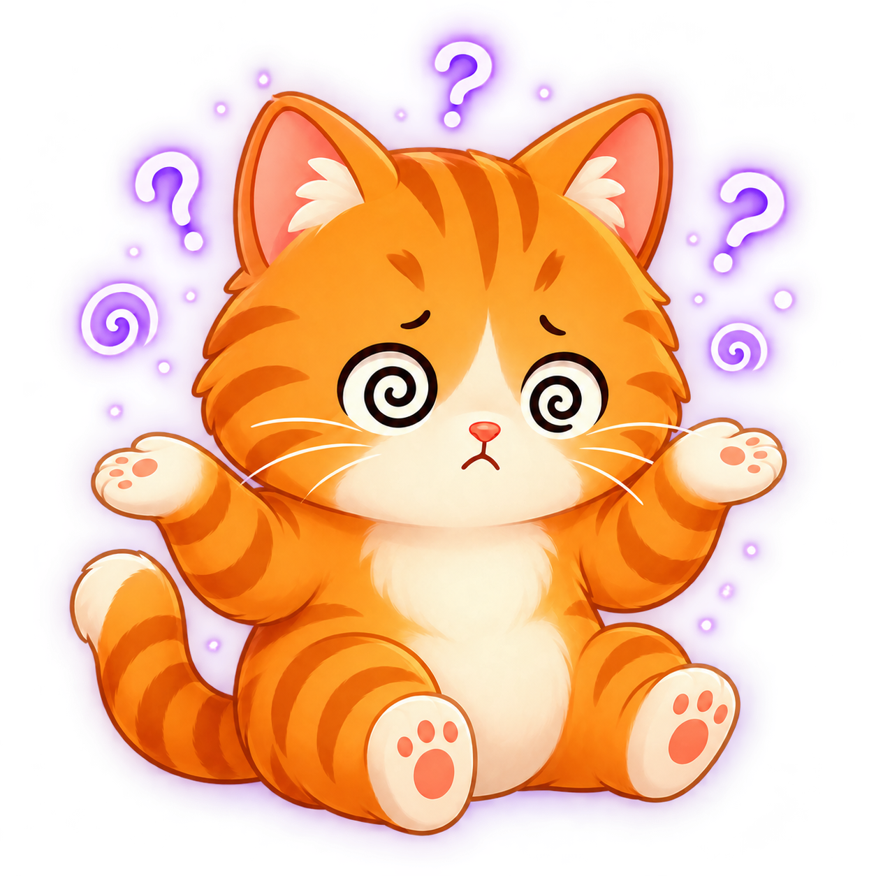 Confused shrugging cat